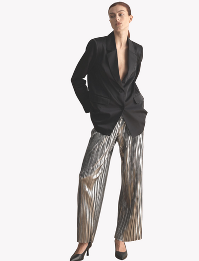selected femme • naline tinni • silberne highwaist hose