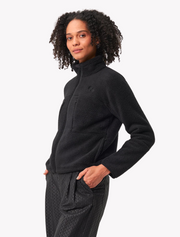 pinqponq • fleece jacket women • peat black