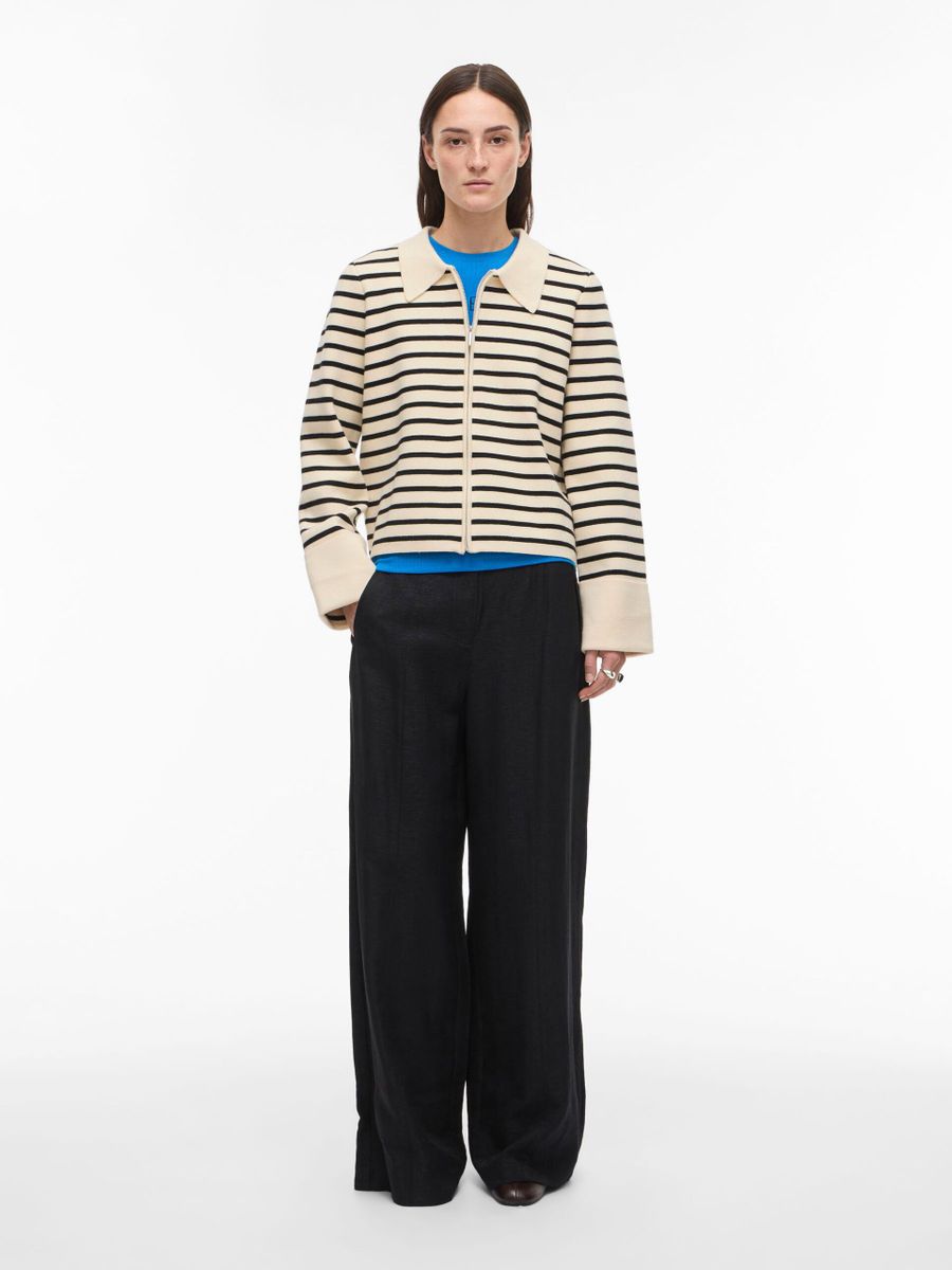 ROULUCILLE STRIPE ZIP L/S CARDIGAN
