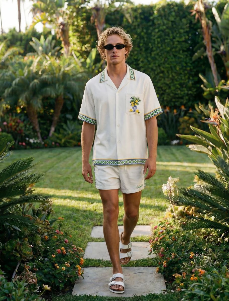 Printed Kurzarmhemd - Sorrento Resort