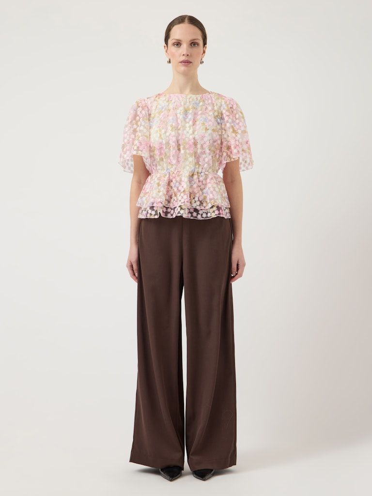 Mesh Blümchen-Bluse - LEANNA