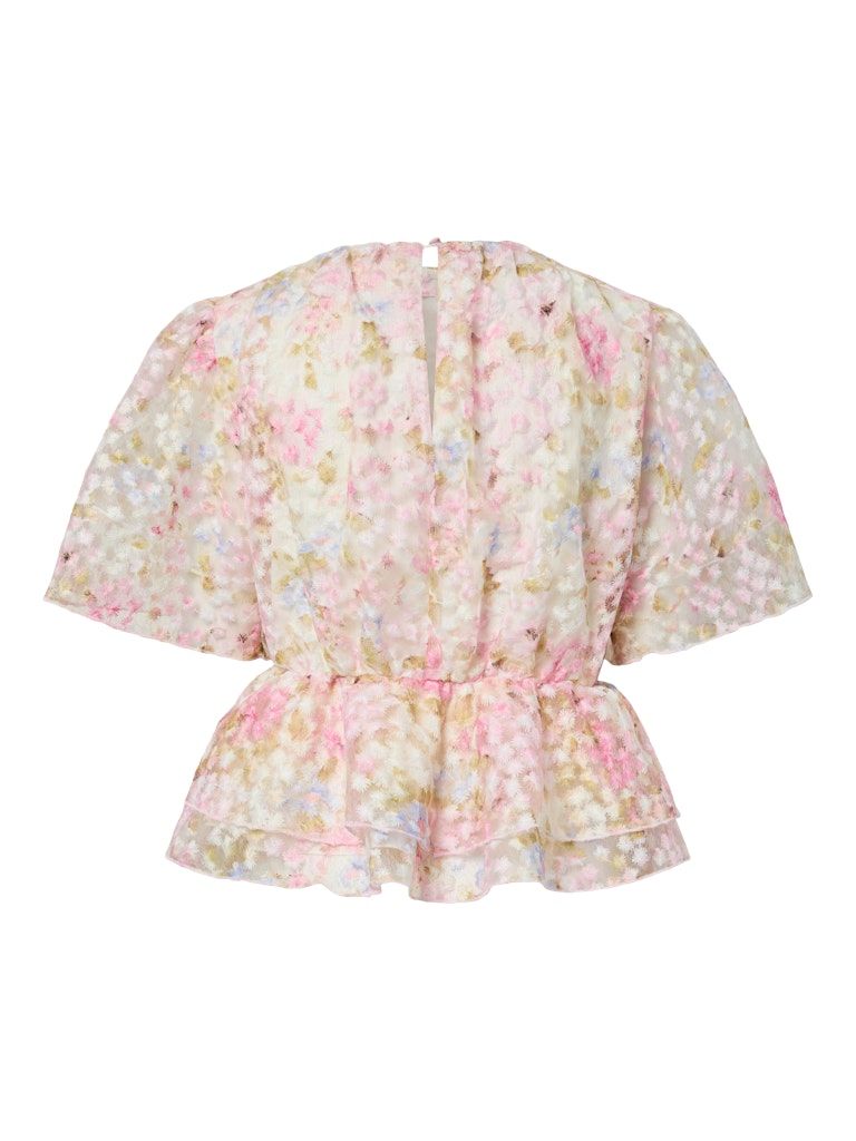 Mesh Blümchen-Bluse - LEANNA