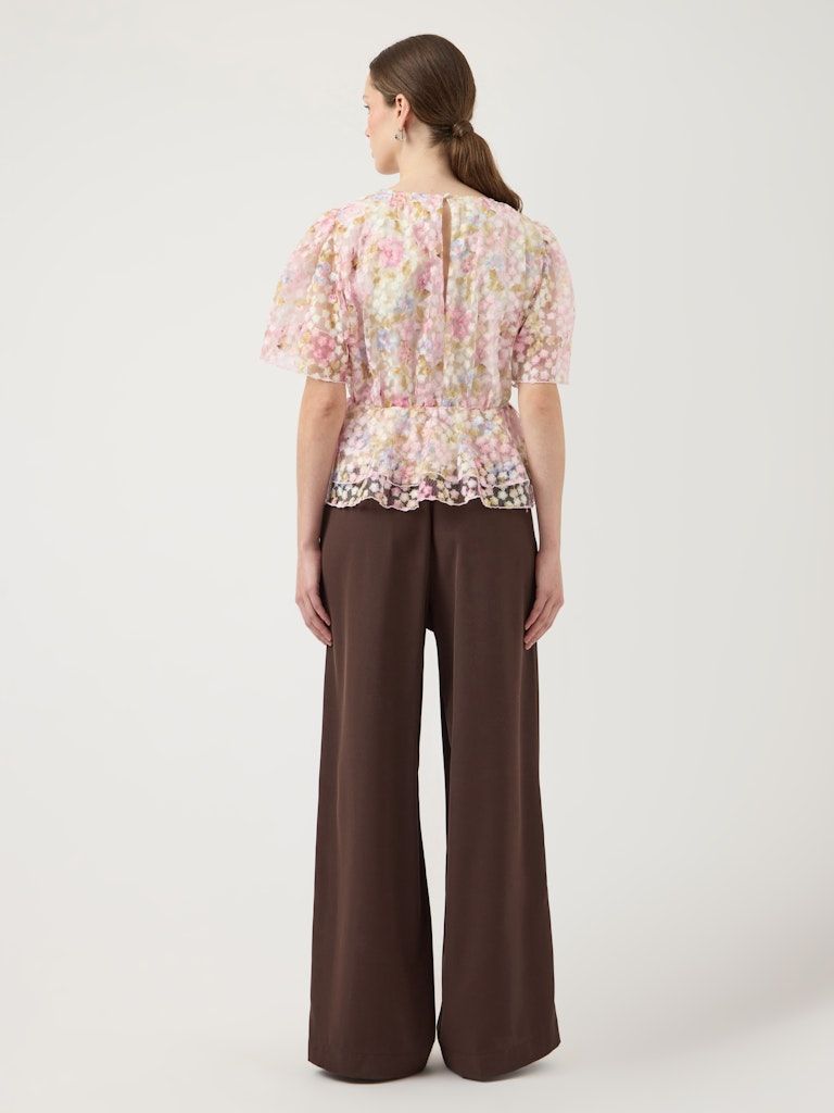 Mesh Blümchen-Bluse - LEANNA