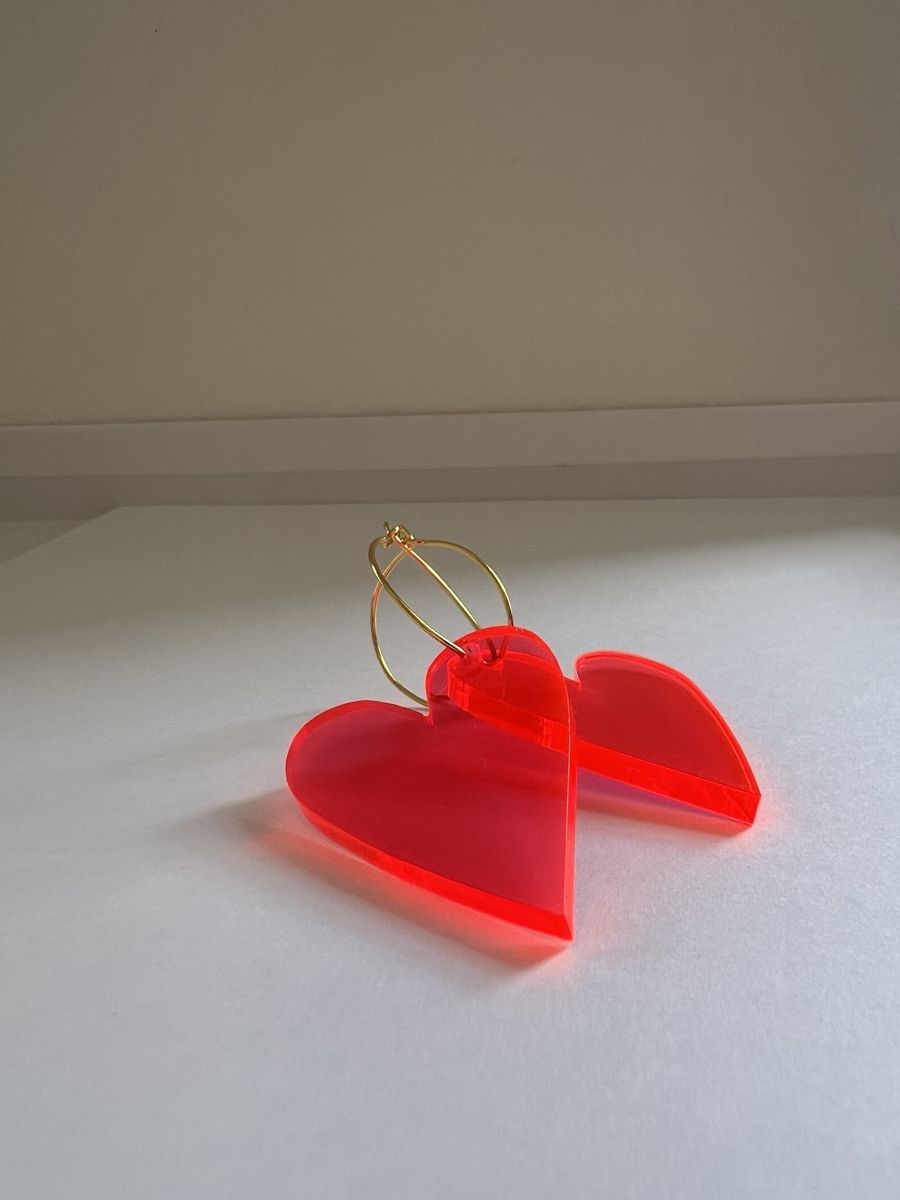 Ohrhänger „Herz“ Plexiglas Rot