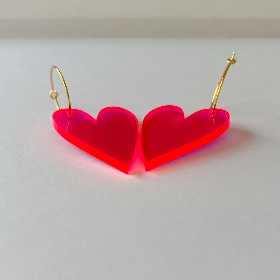 Ohrhänger „Herz“ Plexiglas Rot