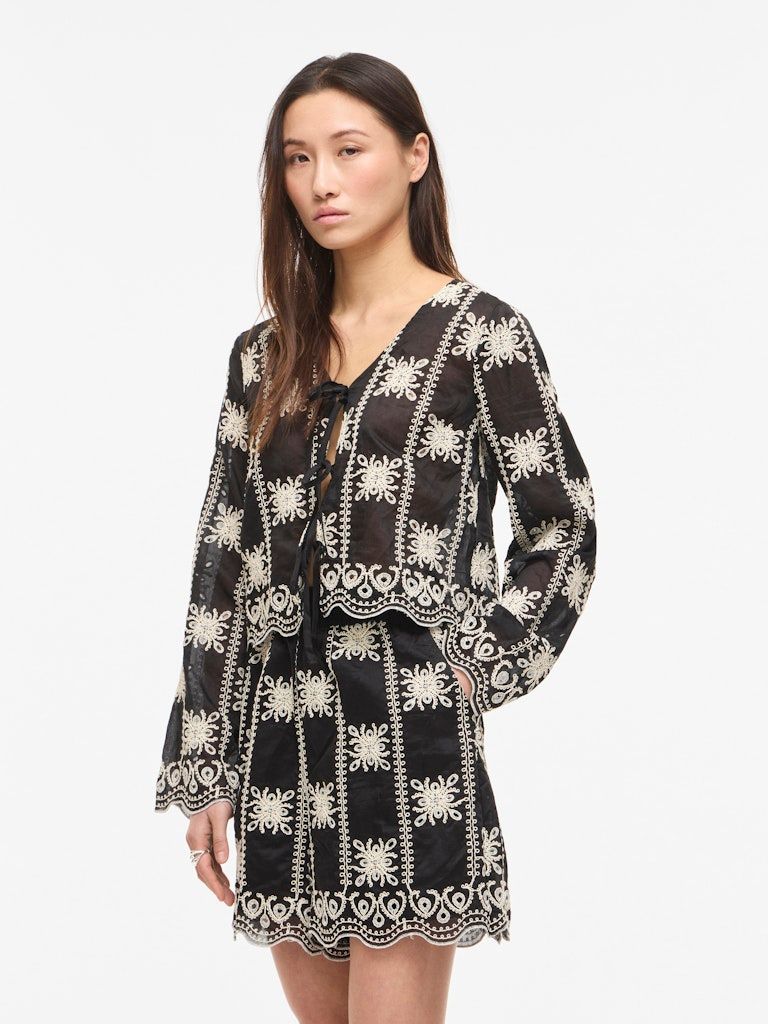 Bluse mit Lochmuster - NALA