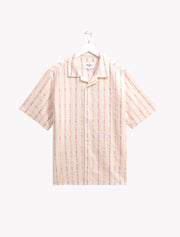 DIDCOT SS SHIRT | MULTI LOOM STRIPE | ECRU / ORANGE