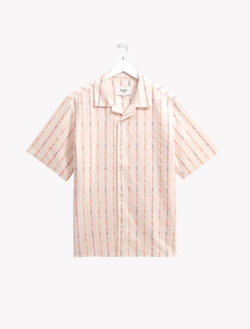 DIDCOT SS SHIRT | MULTI LOOM STRIPE | ECRU / ORANGE