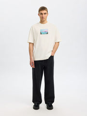 SLHRELAXVIS PRINT SS O-NECK TEE