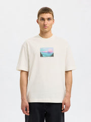 SLHRELAXVIS PRINT SS O-NECK TEE