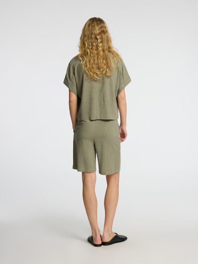 Leinenmix cropped Bluse - VIVA