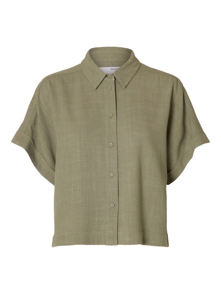 Leinenmix cropped Bluse - VIVA