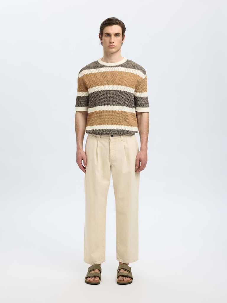 Gestricktes T-Hirt - GINGER SS KNIT RELAXED STRIPE