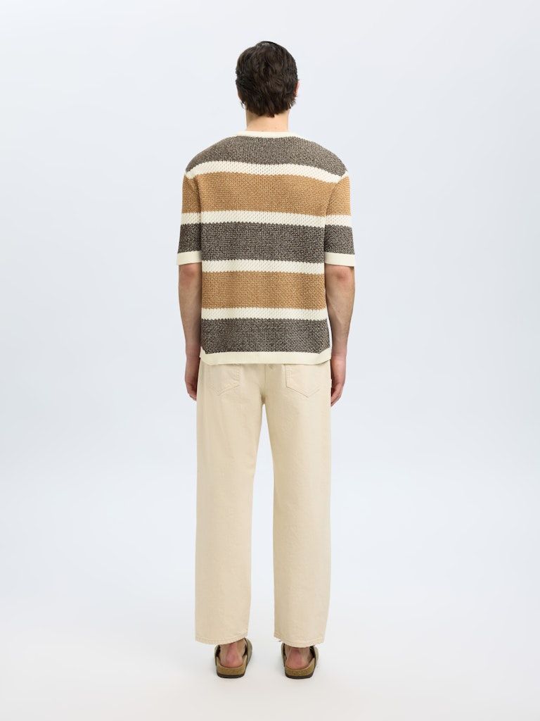 Gestricktes T-Hirt - GINGER SS KNIT RELAXED STRIPE