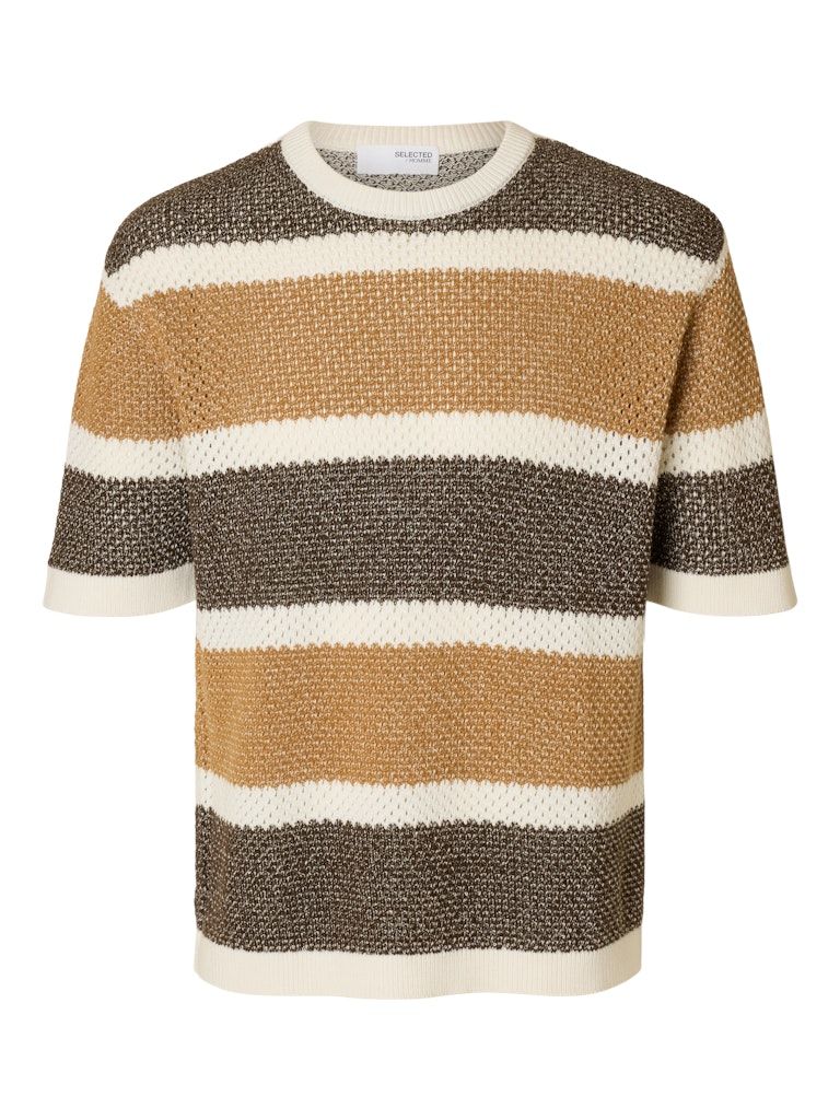 Gestricktes T-Hirt - GINGER SS KNIT RELAXED STRIPE