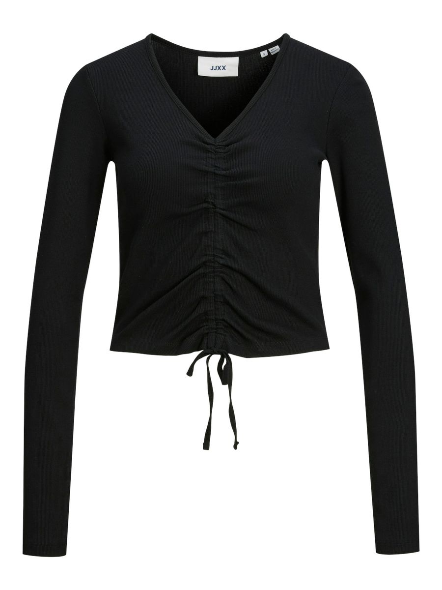 JXFENJA STR LS RIB CROP TOP JRS