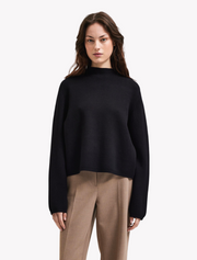 selected femme • merle • weicher pullover mit kleinem stehkragen