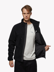 pinqponq • fleece jacket men • peat black