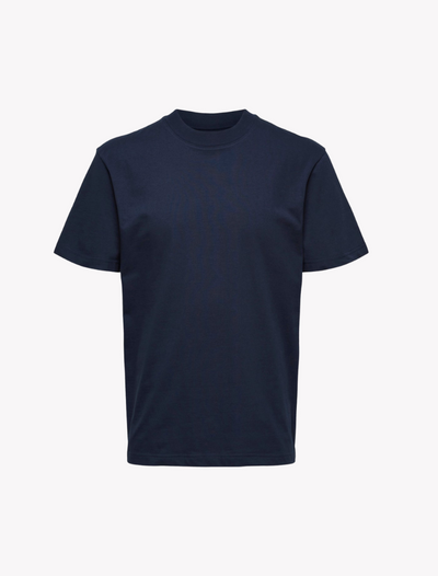 selected homme • relax colman • basic t-shirt mit breiterem kragen